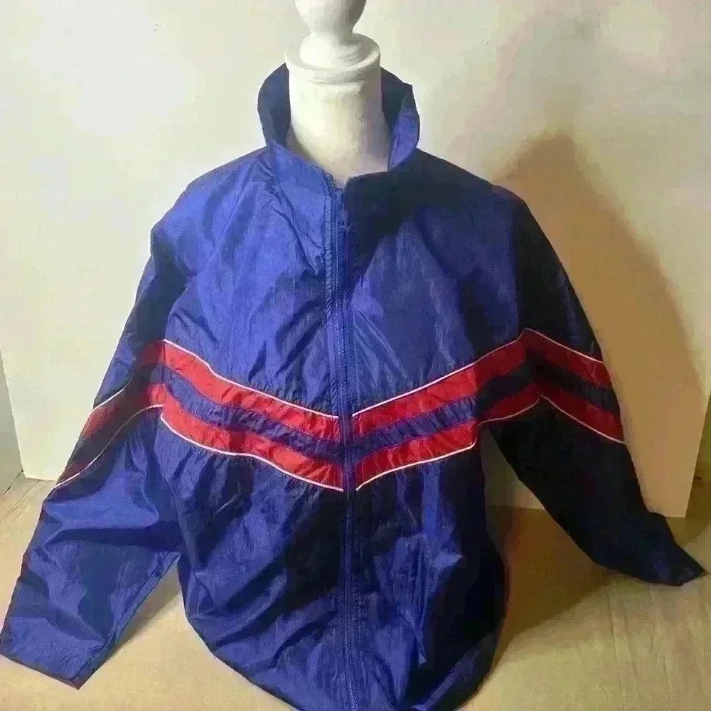 Vintage 90s Bocco Windbreaker Jacket Blue Red Colorblock Track Size M Made Korea